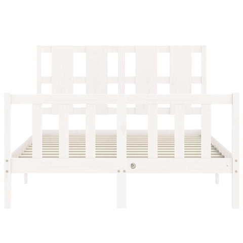 vidaXL Bed Frame without Mattress White 140x190 cm Solid Wood Pine