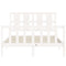 vidaXL Bed Frame without Mattress White 140x190 cm Solid Wood Pine
