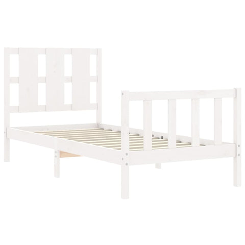 vidaXL Bed Frame without Mattress White 90x200 cm Solid Wood Pine
