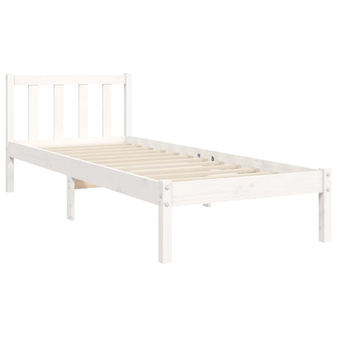 vidaXL Bed Frame without Mattress White 90x200 cm Solid Wood Pine