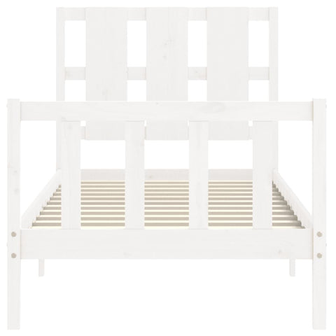 vidaXL Bed Frame without Mattress White 100x200 cm Solid Wood Pine