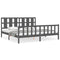vidaXL Bed Frame without Mattress Grey 200x200 cm Solid Wood Pine
