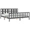 vidaXL Bed Frame without Mattress Grey 200x200 cm Solid Wood Pine