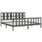 vidaXL Bed Frame without Mattress Grey 200x200 cm Solid Wood Pine