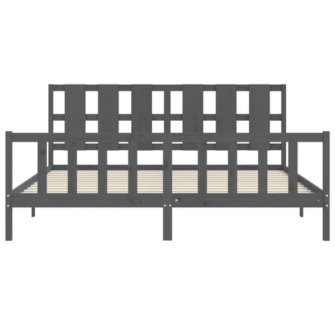 vidaXL Bed Frame without Mattress Grey 200x200 cm Solid Wood Pine