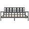 vidaXL Bed Frame without Mattress Grey 200x200 cm Solid Wood Pine