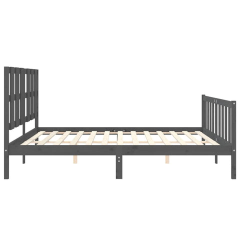 vidaXL Bed Frame without Mattress Grey 200x200 cm Solid Wood Pine
