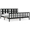 vidaXL Bed Frame without Mattress Black 200x200 cm Solid Wood Pine
