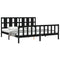 vidaXL Bed Frame without Mattress Black 200x200 cm Solid Wood Pine
