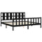 vidaXL Bed Frame without Mattress Black 200x200 cm Solid Wood Pine