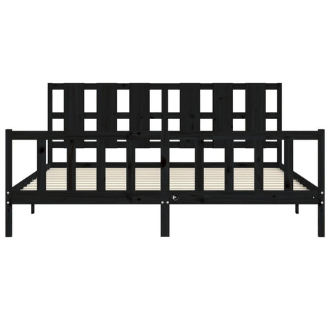 vidaXL Bed Frame without Mattress Black 200x200 cm Solid Wood Pine