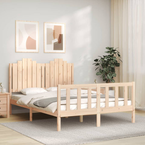 vidaXL Bed Frame without Mattress Double Solid Wood Pine
