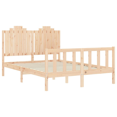 vidaXL Bed Frame without Mattress Double Solid Wood Pine