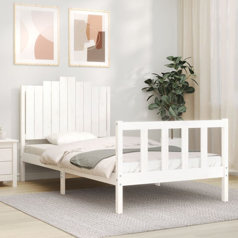 vidaXL Bed Frame without Mattress White 100x200 cm Solid Wood Pine