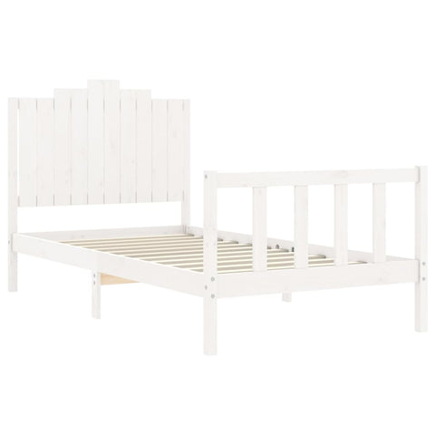 vidaXL Bed Frame without Mattress White 100x200 cm Solid Wood Pine