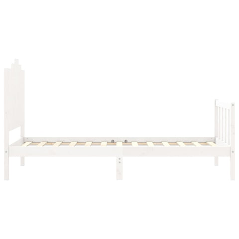 vidaXL Bed Frame without Mattress White 100x200 cm Solid Wood Pine