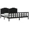 vidaXL Bed Frame without Mattress Black 200x200 cm Solid Wood Pine