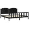 vidaXL Bed Frame without Mattress Black 200x200 cm Solid Wood Pine