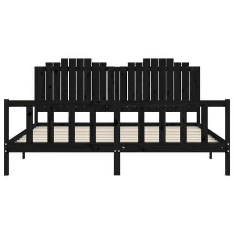 vidaXL Bed Frame without Mattress Black 200x200 cm Solid Wood Pine
