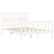 vidaXL Bed Frame without Mattress White Double Solid Wood Pine