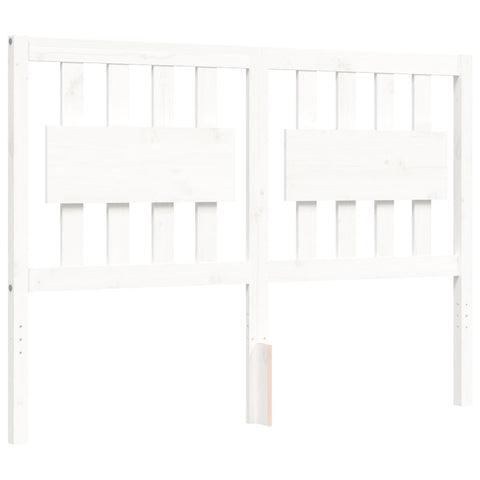 vidaXL Bed Frame without Mattress White Double Solid Wood Pine