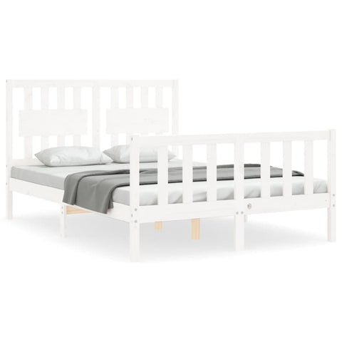 vidaXL Bed Frame without Mattress White 140x190 cm Solid Wood Pine