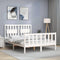 vidaXL Bed Frame without Mattress White 140x190 cm Solid Wood Pine
