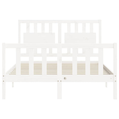 vidaXL Bed Frame without Mattress White 140x190 cm Solid Wood Pine