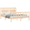vidaXL Bed Frame without Mattress King Size Solid Wood Pine
