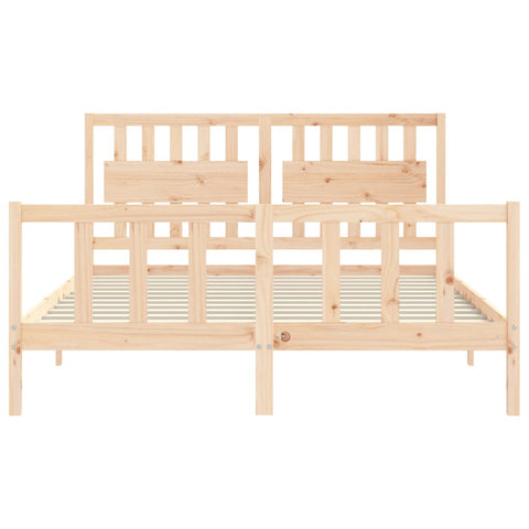 vidaXL Bed Frame without Mattress King Size Solid Wood Pine