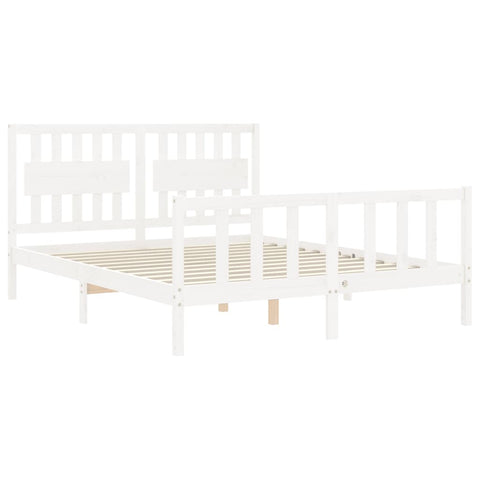 vidaXL Bed Frame without Mattress White 160x200 cm Solid Wood Pine