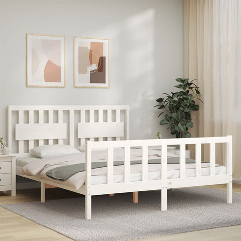 vidaXL Bed Frame without Mattress White 160x200 cm Solid Wood Pine