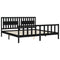 vidaXL Bed Frame without Mattress Black 200x200 cm Solid Wood Pine