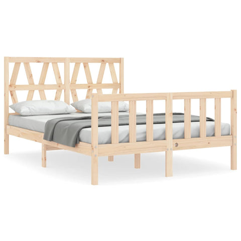 vidaXL Bed Frame without Mattress Double Solid Wood Pine