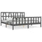 vidaXL Bed Frame without Mattress Grey 200x200 cm Solid Wood Pine