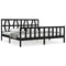 vidaXL Bed Frame without Mattress Black 200x200 cm Solid Wood Pine