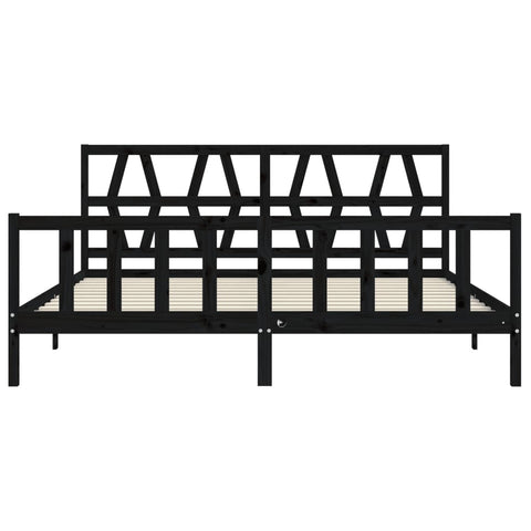 vidaXL Bed Frame without Mattress Black 200x200 cm Solid Wood Pine