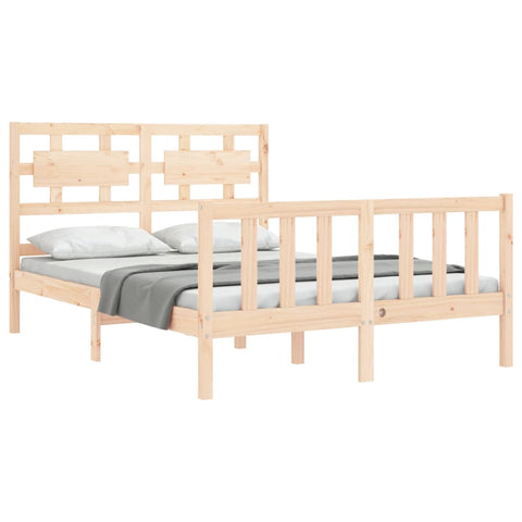vidaXL Bed Frame without Mattress Double Solid Wood Pine