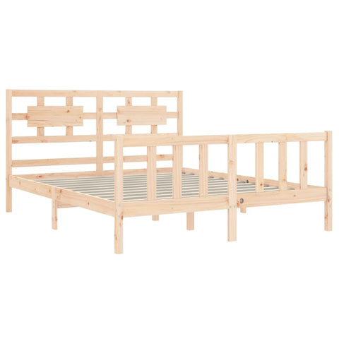 vidaXL Bed Frame without Mattress King Size Solid Wood Pine