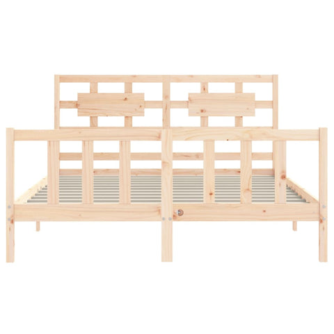 vidaXL Bed Frame without Mattress King Size Solid Wood Pine