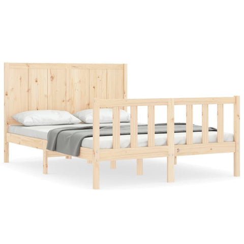 vidaXL Bed Frame without Mattress Double Solid Wood Pine
