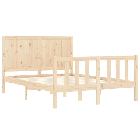 vidaXL Bed Frame without Mattress Double Solid Wood Pine