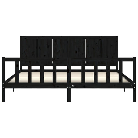 vidaXL Bed Frame without Mattress Black 200x200 cm Solid Wood Pine