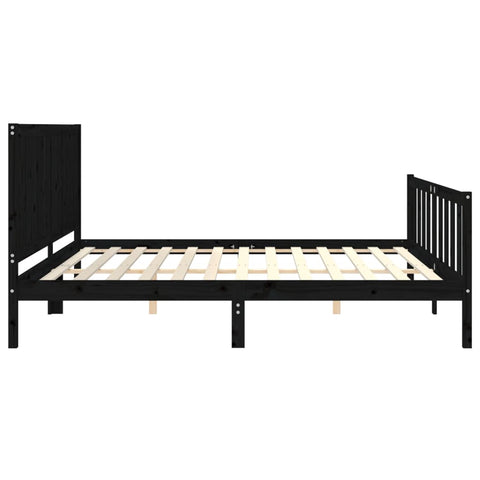 vidaXL Bed Frame without Mattress Black 200x200 cm Solid Wood Pine