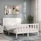 vidaXL Bed Frame without Mattress White 140x190 cm Solid Wood Pine