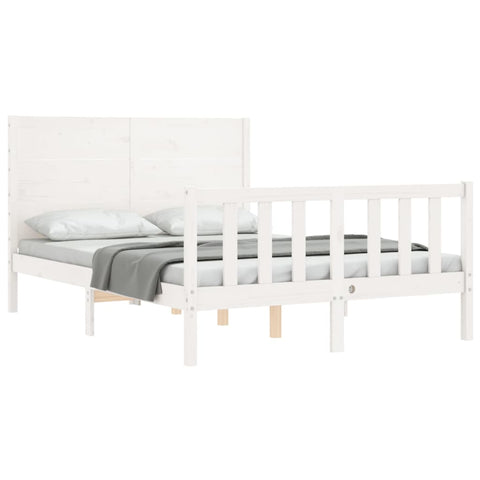 vidaXL Bed Frame without Mattress White 140x200 cm Solid Wood Pine