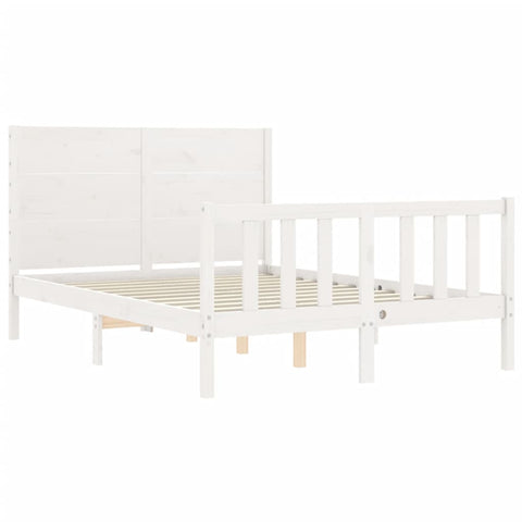 vidaXL Bed Frame without Mattress White 140x200 cm Solid Wood Pine