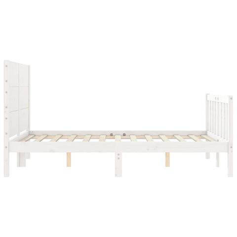 vidaXL Bed Frame without Mattress White 140x200 cm Solid Wood Pine