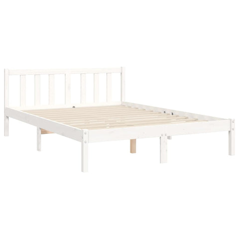 vidaXL Bed Frame without Mattress White 140x200 cm Solid Wood Pine