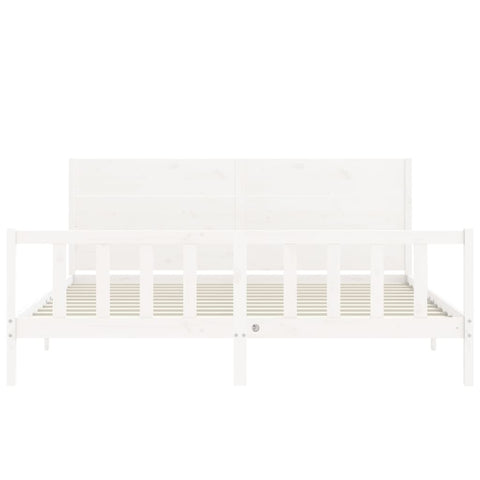 vidaXL Bed Frame without Mattress White 200x200 cm Solid Wood Pine